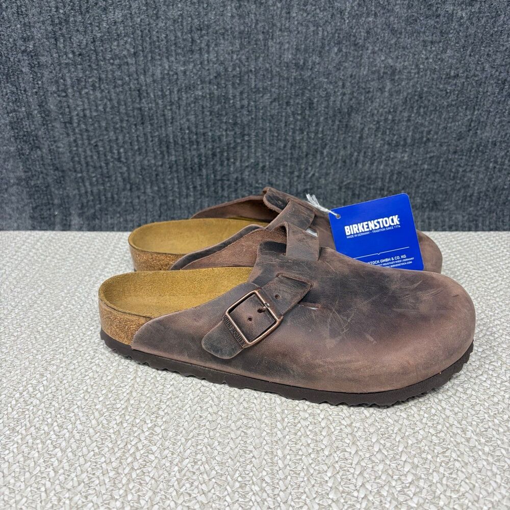 NEW Birkenstock Boston Oiled Brown Leather Sandals Women’s Size 38 US 7